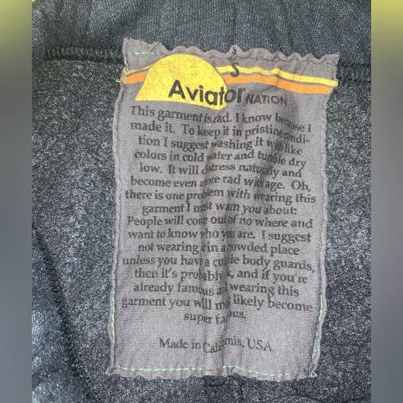 Aviator Nation Charcoal Neon Chevron Sweatpants Small - Picture 6 of 6